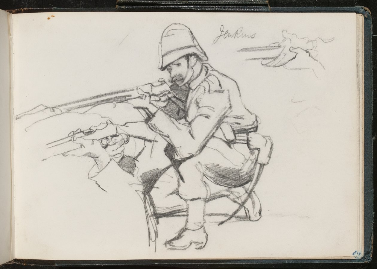 ?Jenkins? kniend zum Schuss, 1879 von Lady Butler