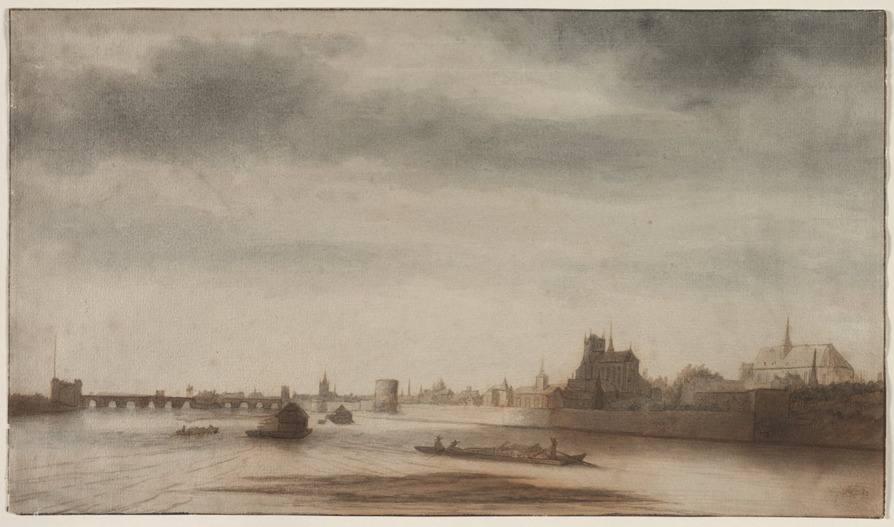 Ansicht von Orléans von der Loire aus von Lambert Doomer