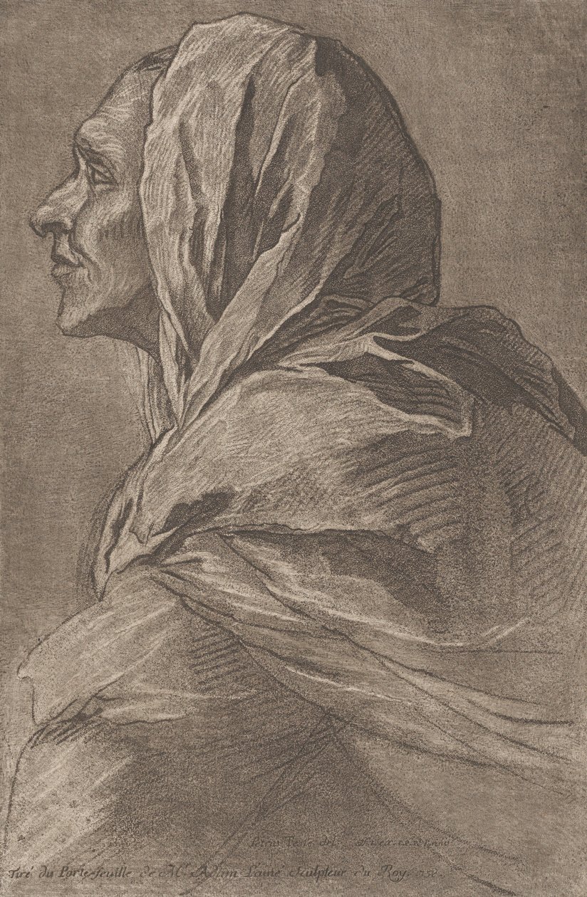 Kopf einer Frau, ca. 1758 von Lambert Sigisbert Adam