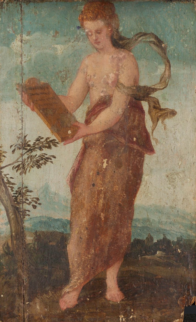 Frau mit Texttafel von Lambert Sustris (circle of)