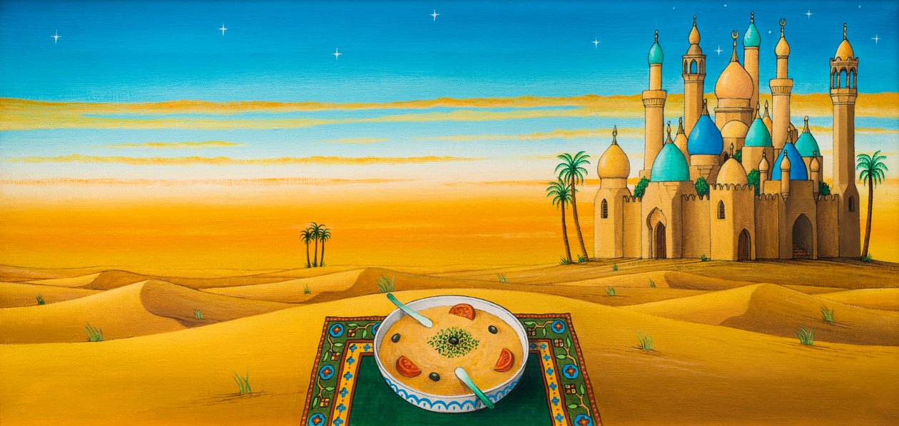 Hummus im Sand, 1992 von Larry Smart