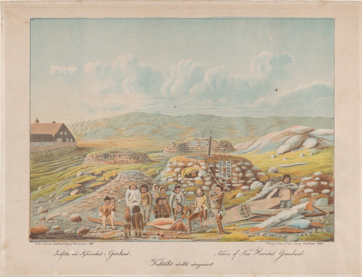 Eingeborene von Neu-Herrnhut, Grönland, 1863 von Lars Møller