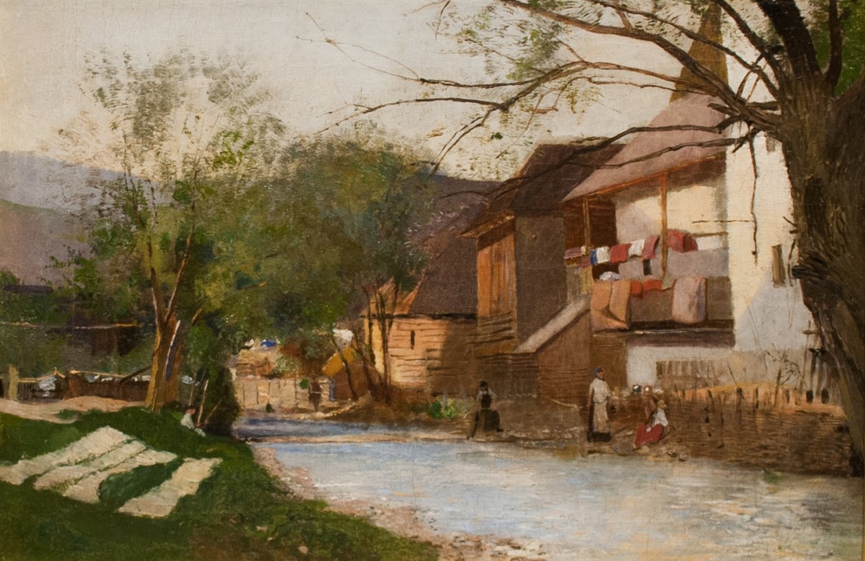 Ufer eines Baches von Laszlo Mednyanszky