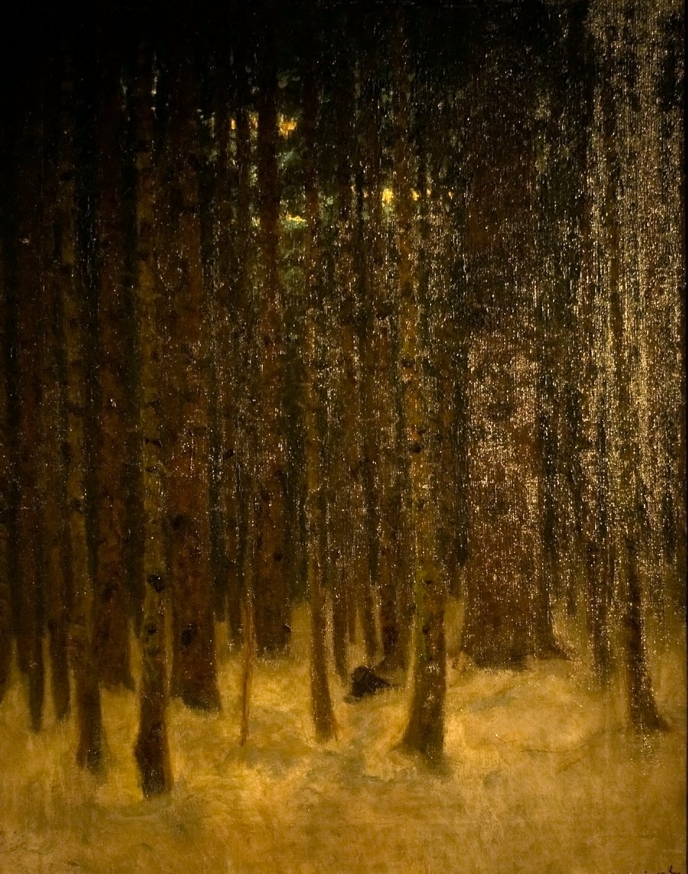 Wald im Winter von Laszlo Mednyanszky