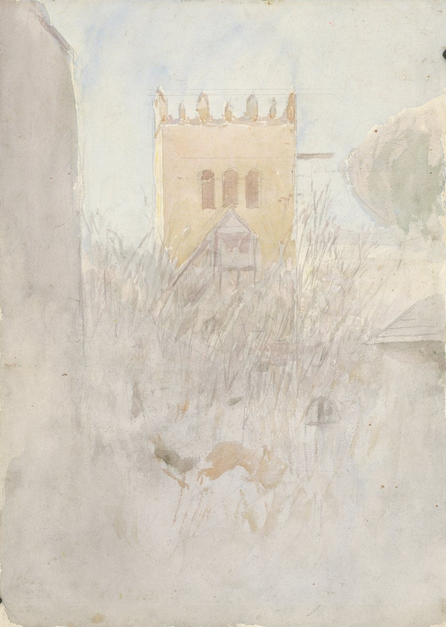 Glockenturm in Strážky II., 1890-1910 von Laszlo Mednyanszky