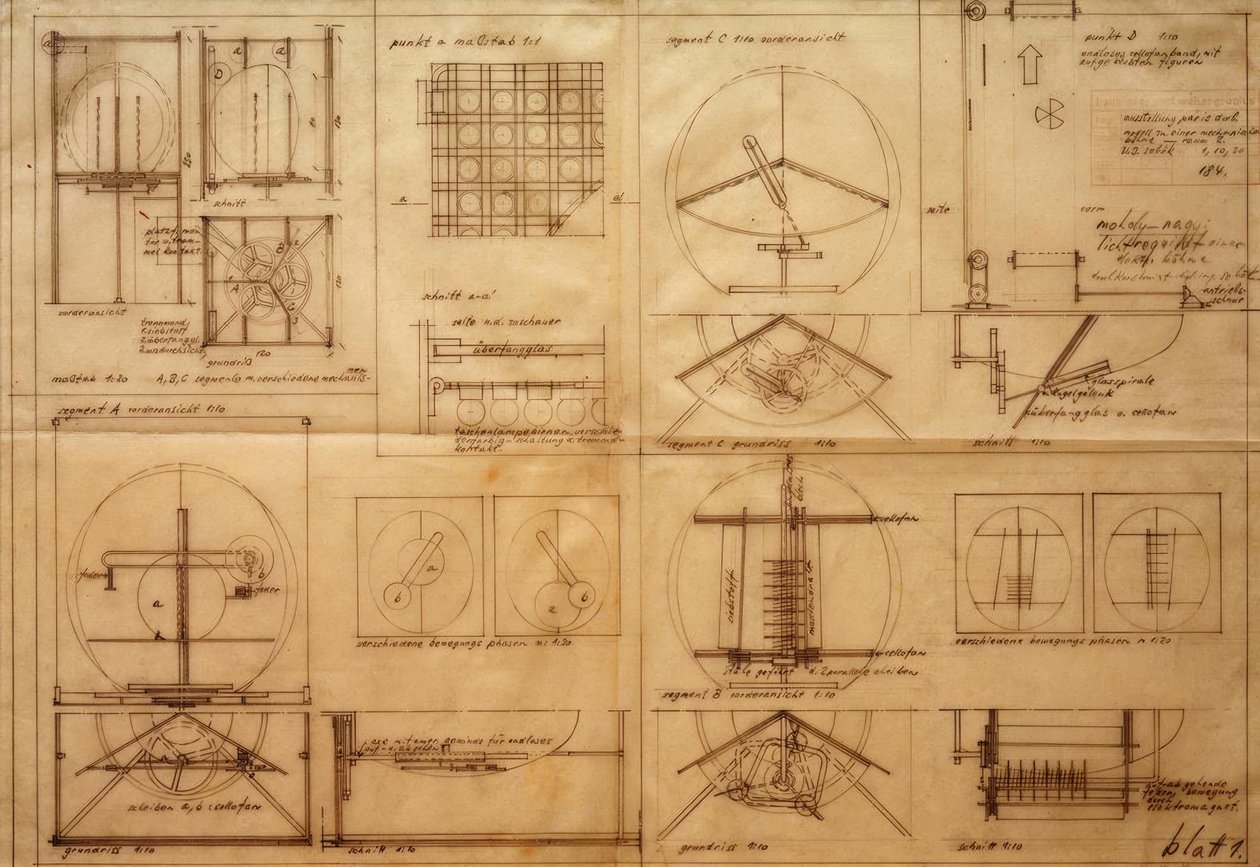 Lichtrequisit einer elektrischen Bühne von Laszlo Moholy Nagy