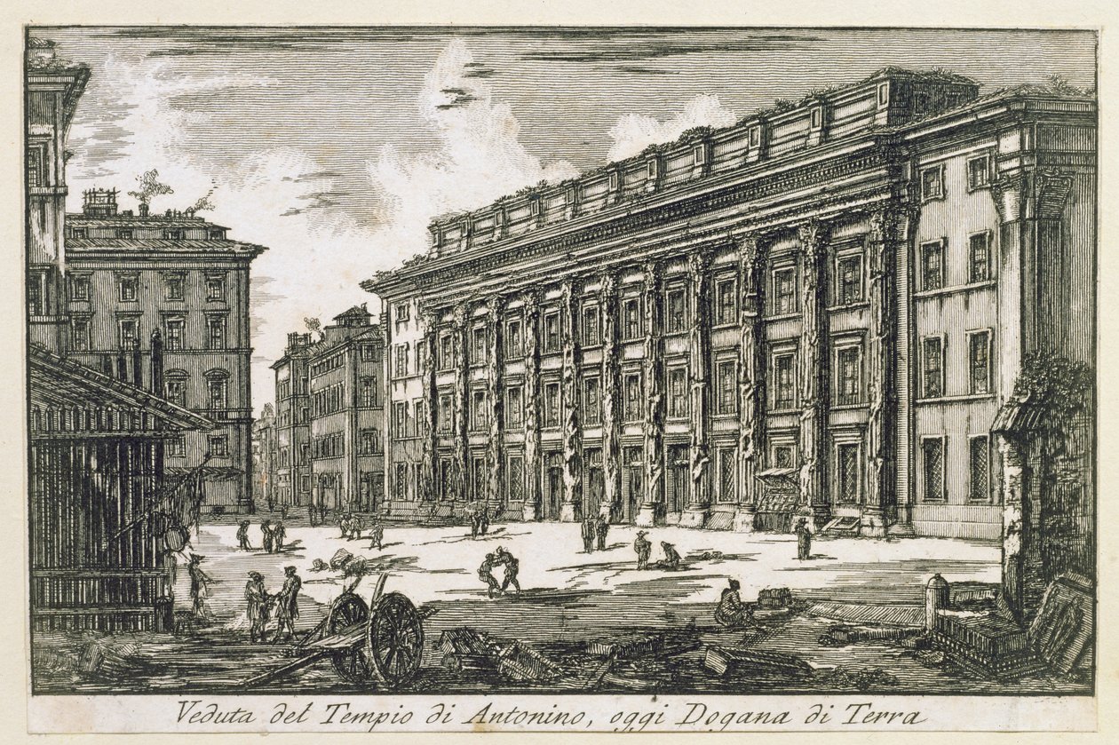 Tempel des Antoninus in Rom, c.1780 von Laura Piranesi