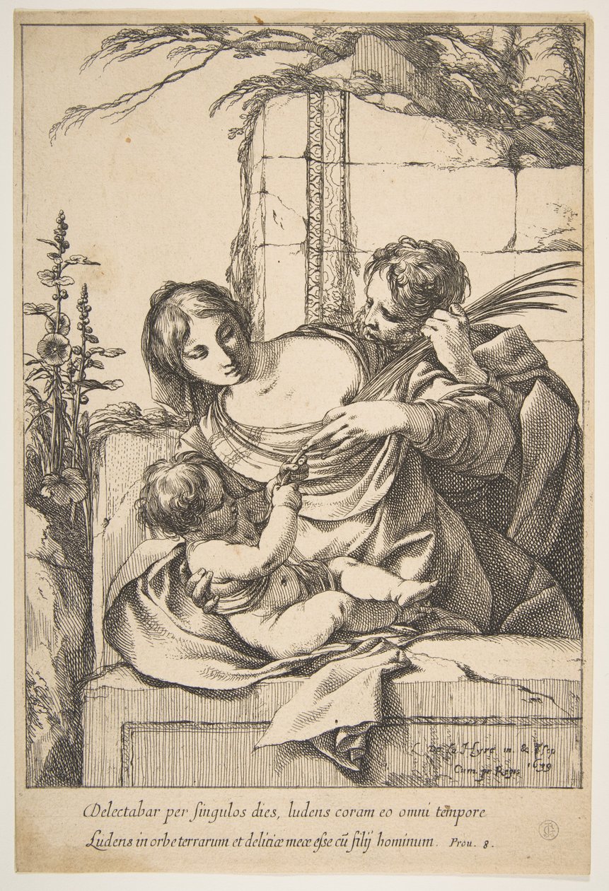 Heilige Familie mit Palme, 1639 von Laurent de la Hyre