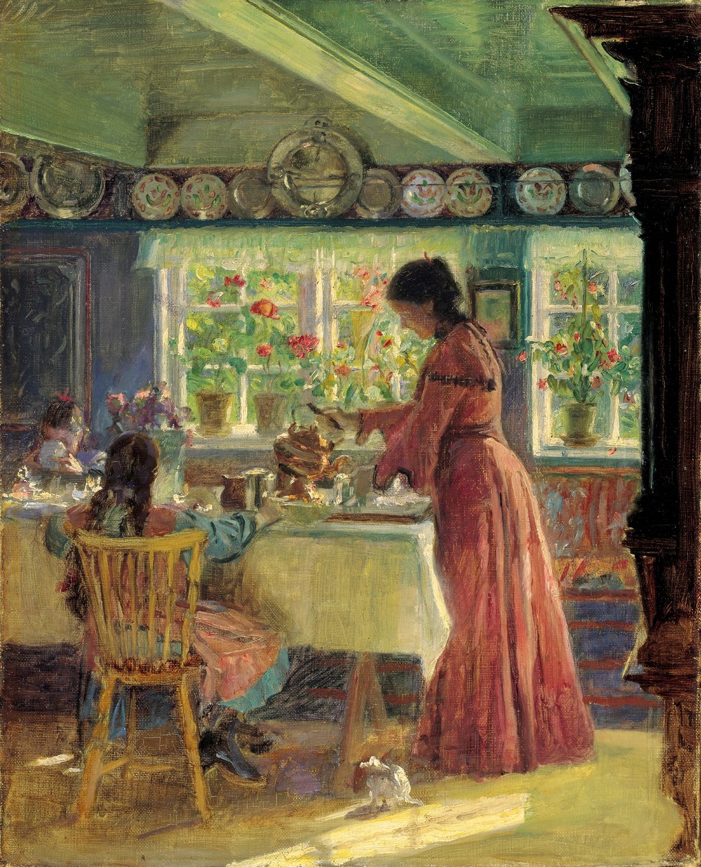 Den Morgenkaffee einschenken von Laurits Regner Tuxen