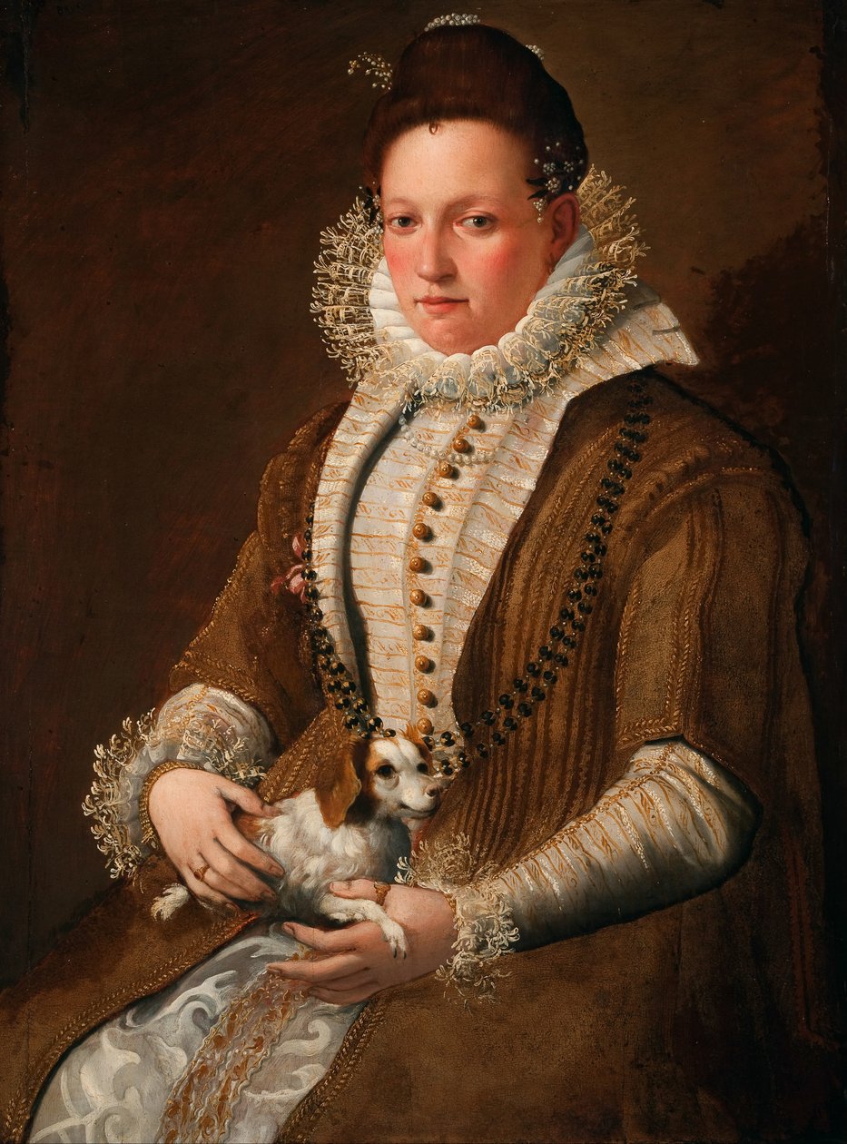 Porträt einer Dame mit einem Hund von Lavinia Fontana