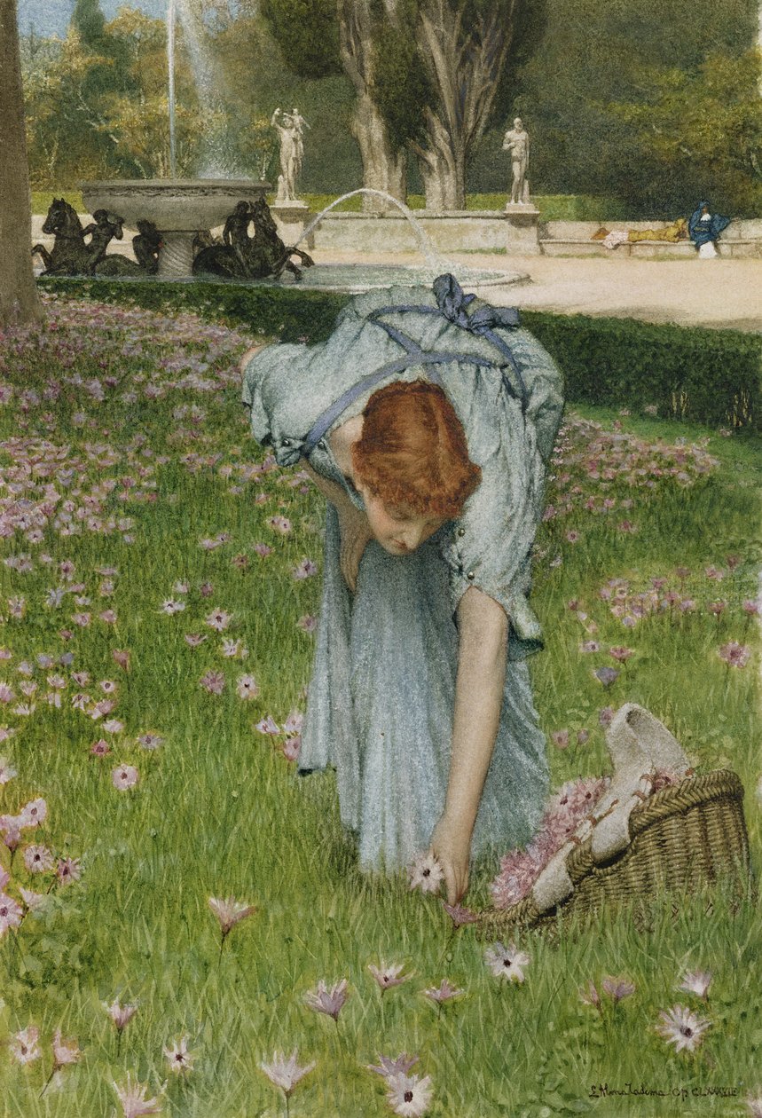 Flora - Frühling in den Gärten der Villa Borghese von Lawrence Alma Tadema
