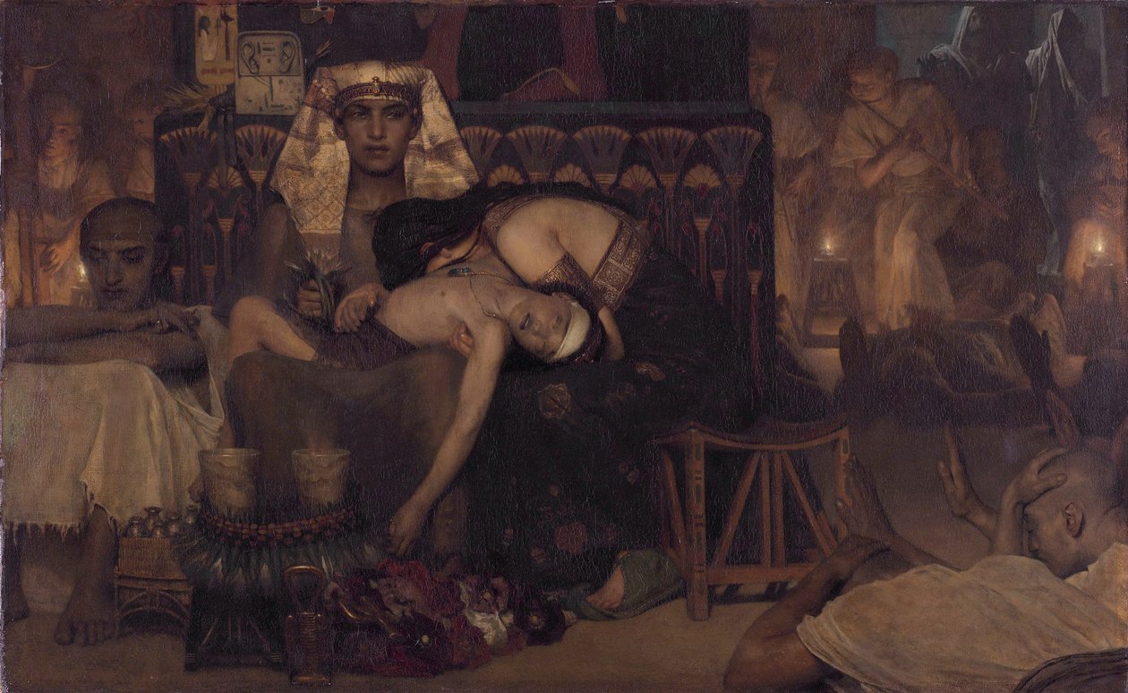 Der Tod des Erstgeborenen des Pharao Ex. 12:29 von Lawrence Alma Tadema