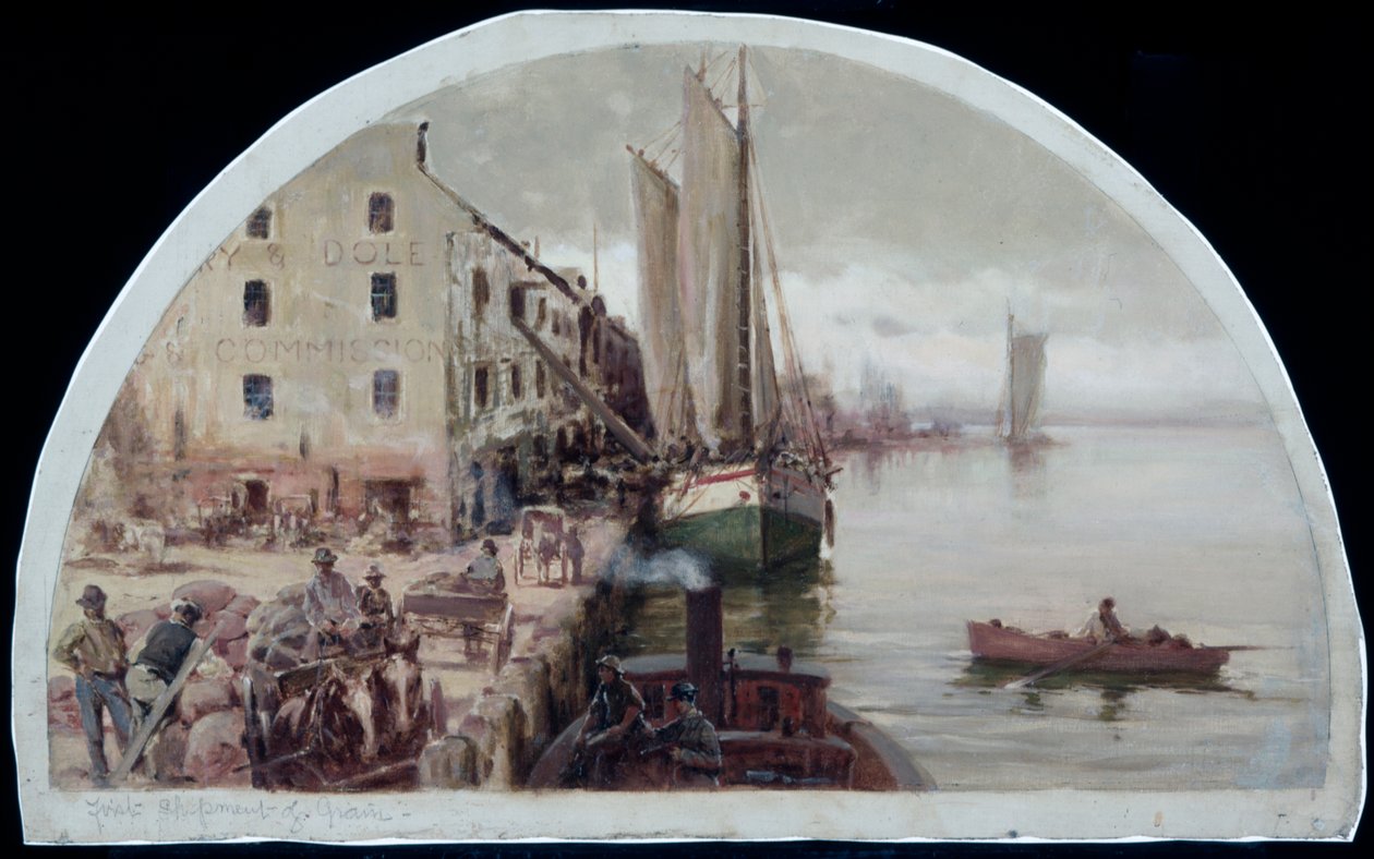 Der erste Getreidespeicher in Chicago, 1838, 1900 von Lawrence Carmichael Earle