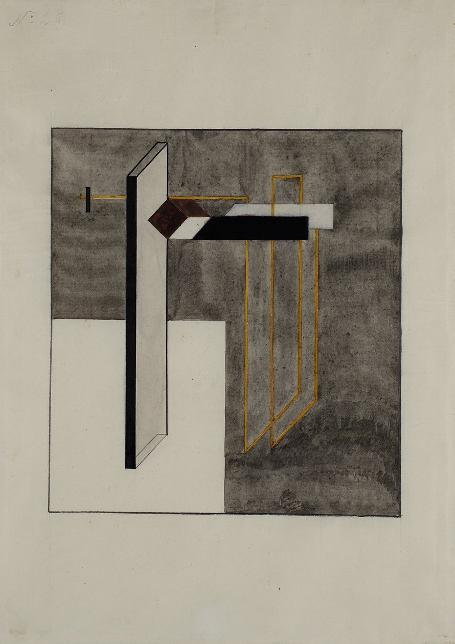 Studie für Proun 4B von Eliezer Markowich Lissitzky