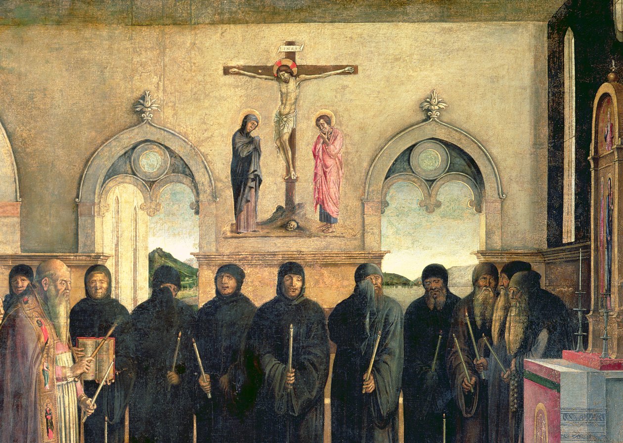 Das Begräbnis des Heiligen Hieronymus (Detail) von Lazzaro Bastiani