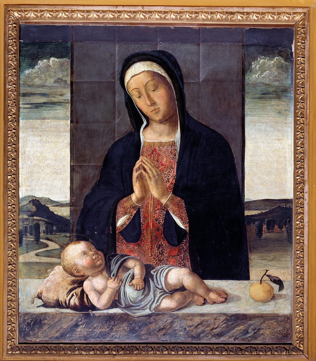 Jungfrau betet Jesus an (Gemälde, ca. 1500) von Lazzaro Bastiani