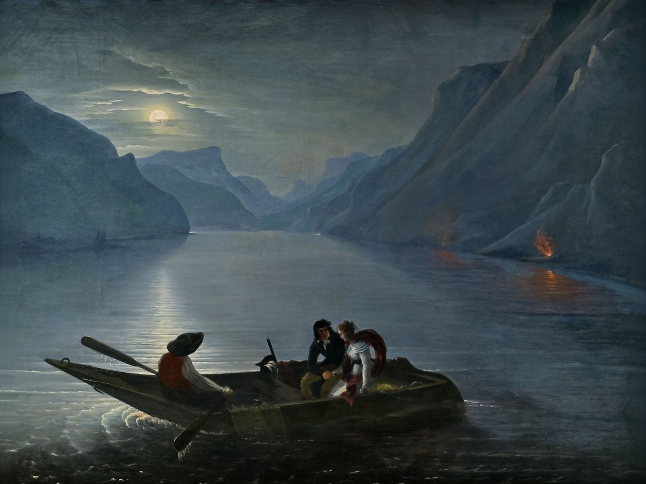 Julie und Saint-Preux auf dem Genfersee von Le Prince
