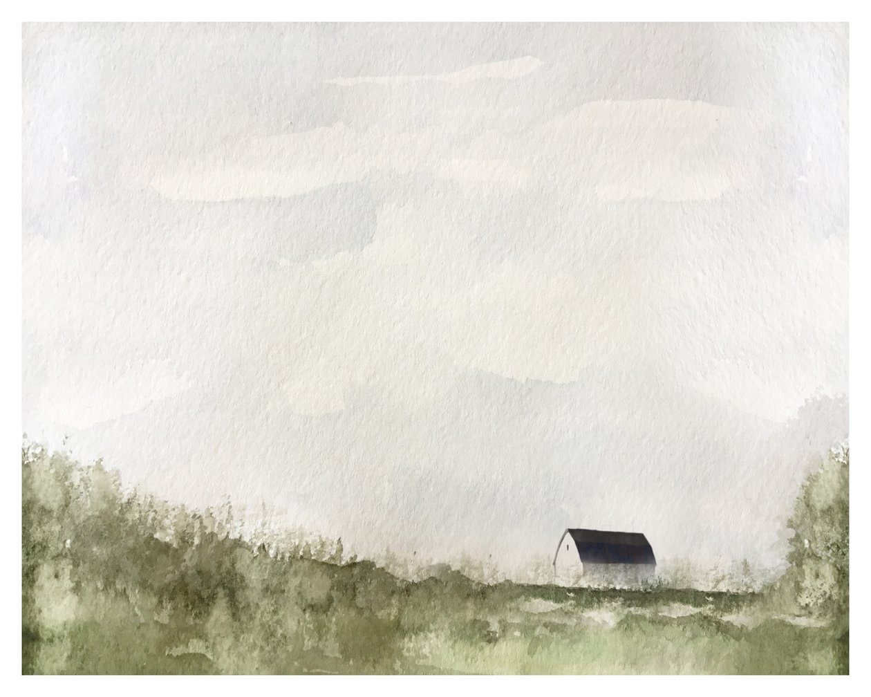 Weiße Scheune, ca. 2019 von Leah Straatsma