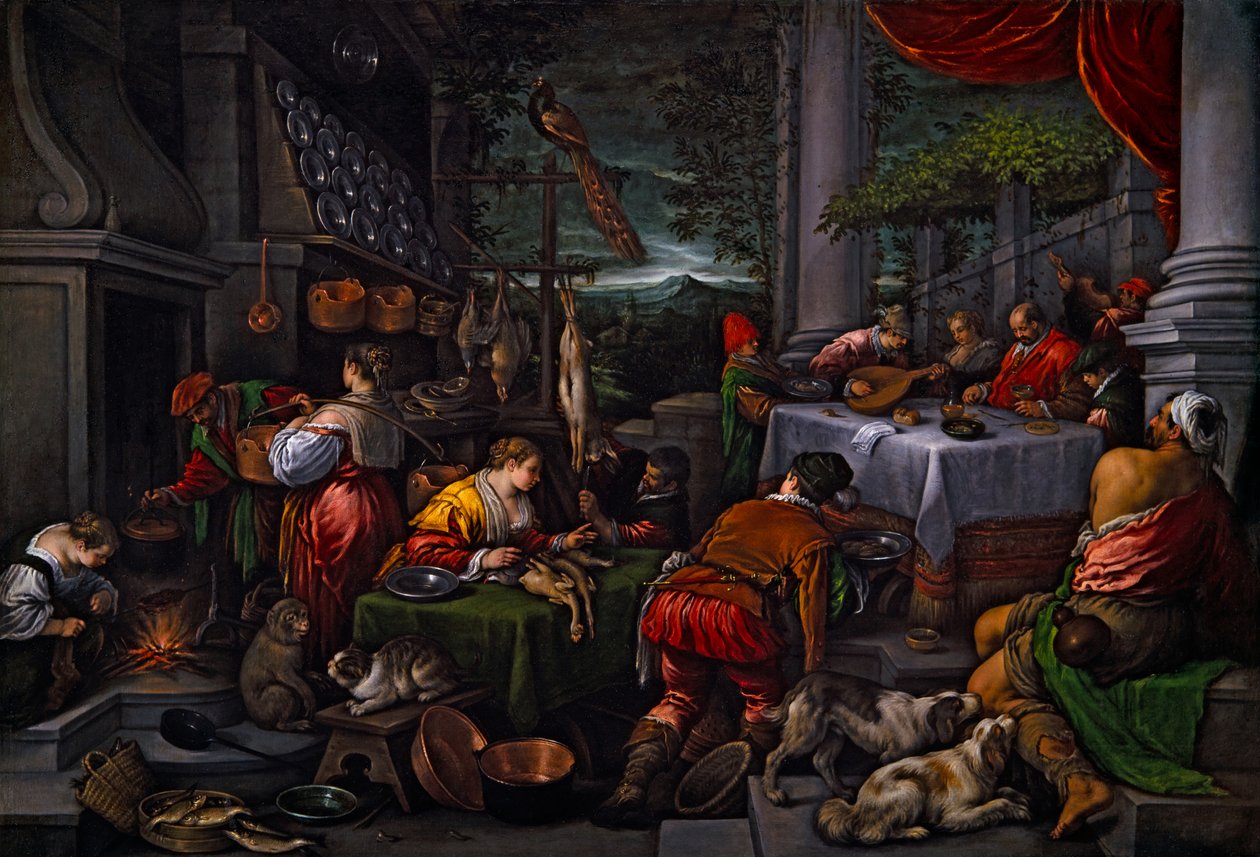 Lazarus und Dives, ca. 1570 von Leandro Bassano