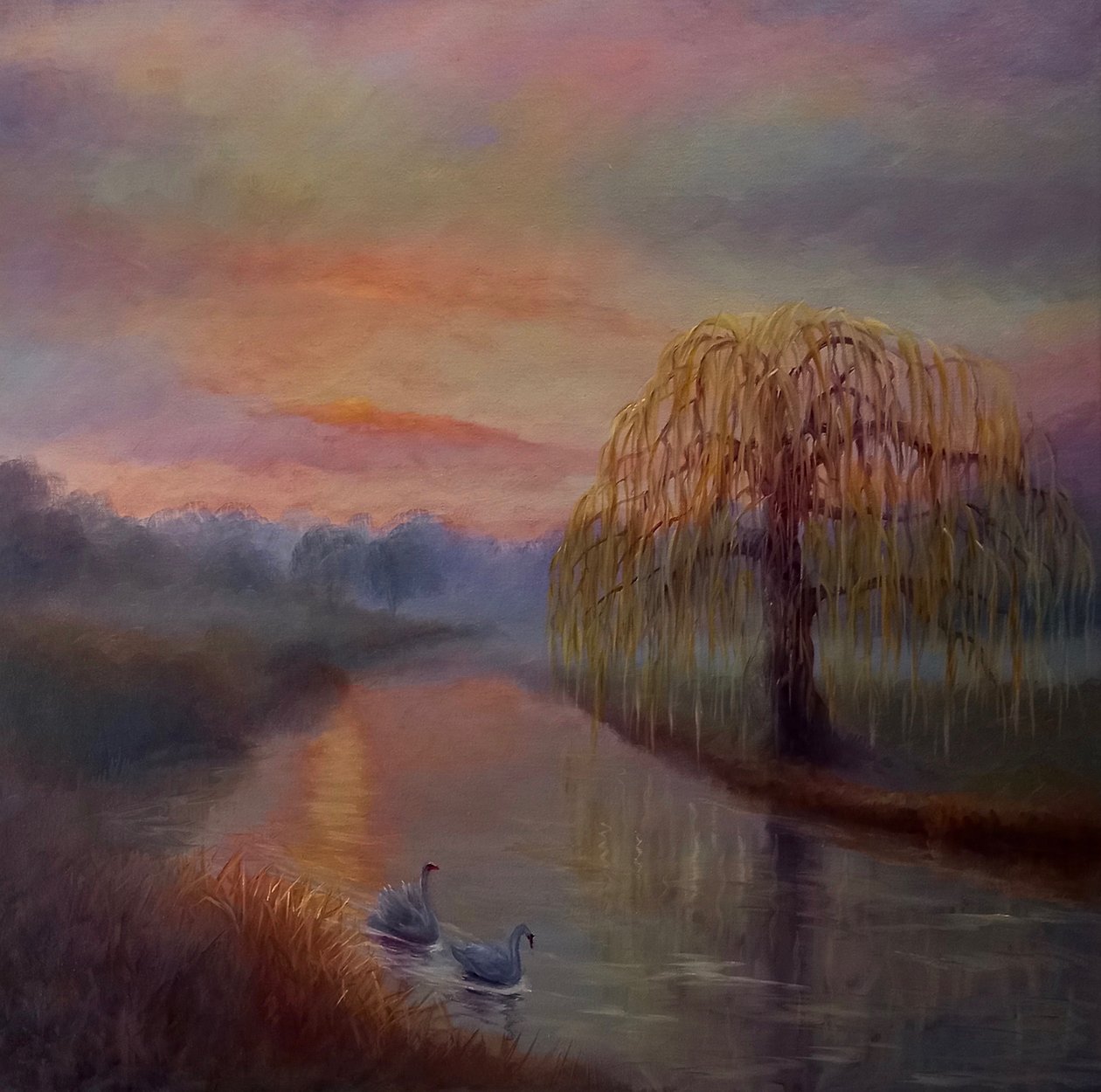 Nebliger Morgen, Bushy Park von Lee Campbell