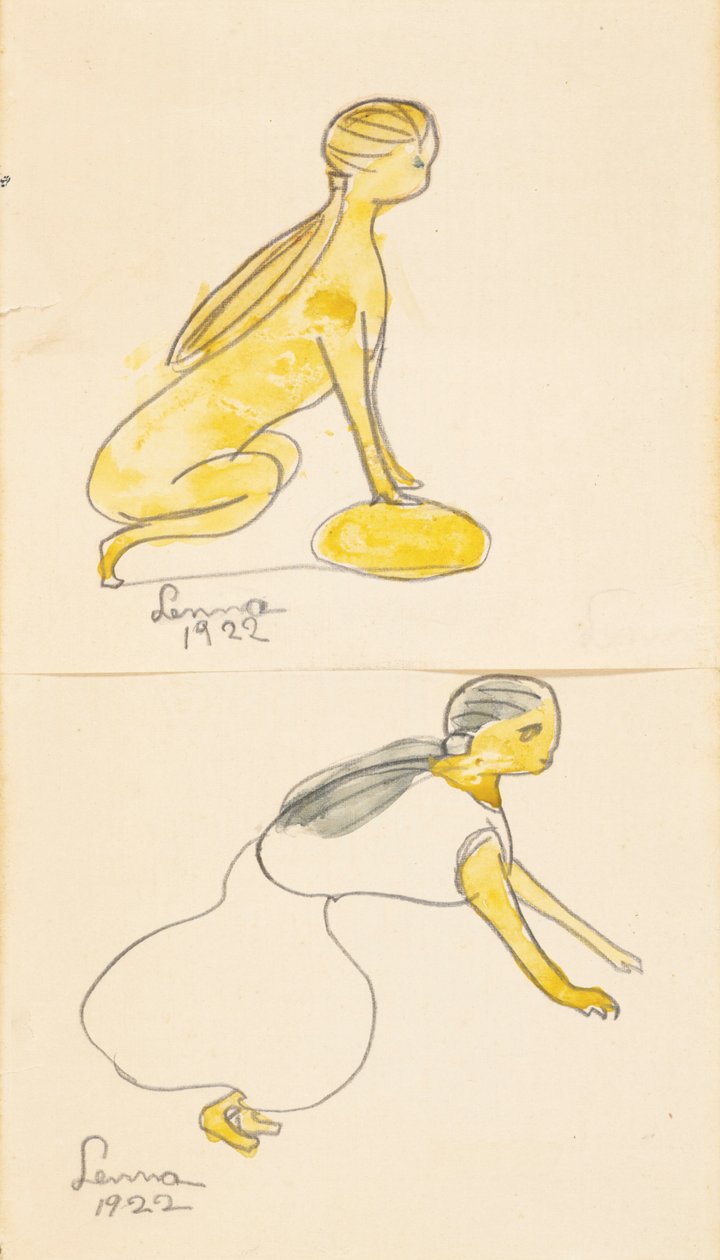 Zwei Figuren–Sphinx von Lenna Glackens