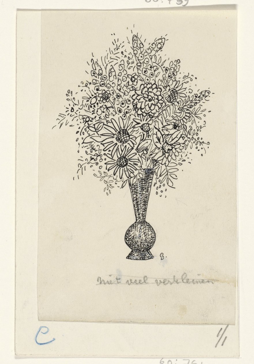 Blumenvase von Leo Gestel (signed by artist)