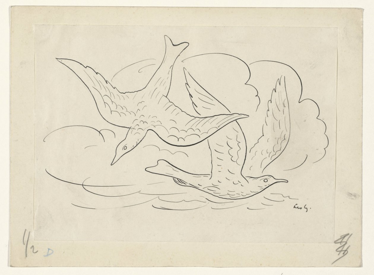 Zwei Vögel von Leo Gestel (signed by artist)