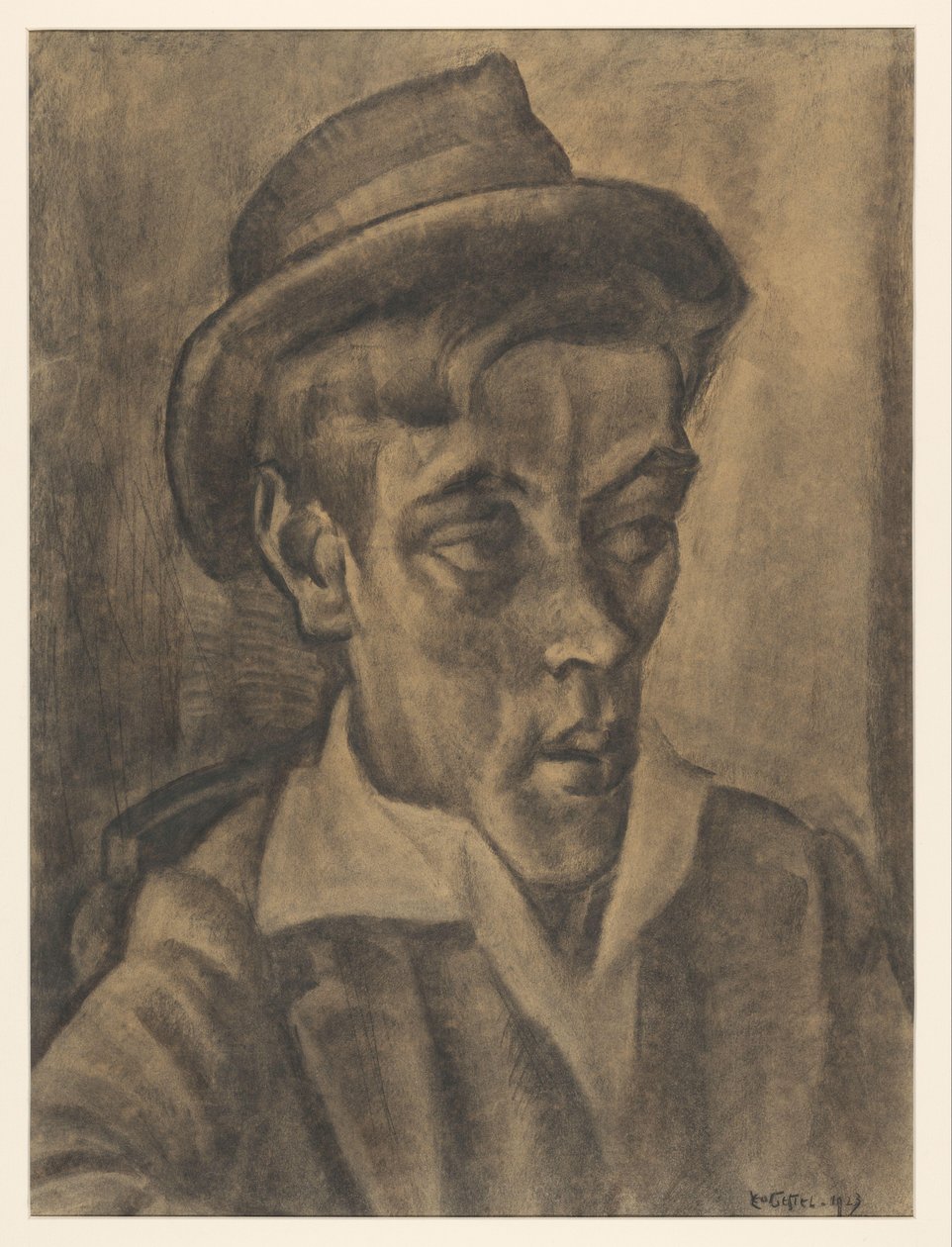 Büste eines Mannes mit Hut von Leo Gestel