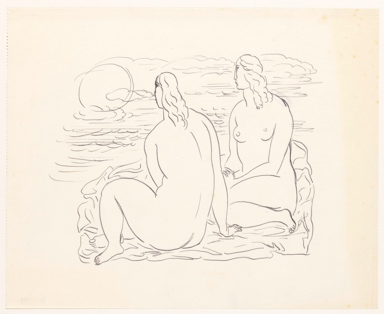 Zwei nackte Frauen am Strand von Leo Gestel