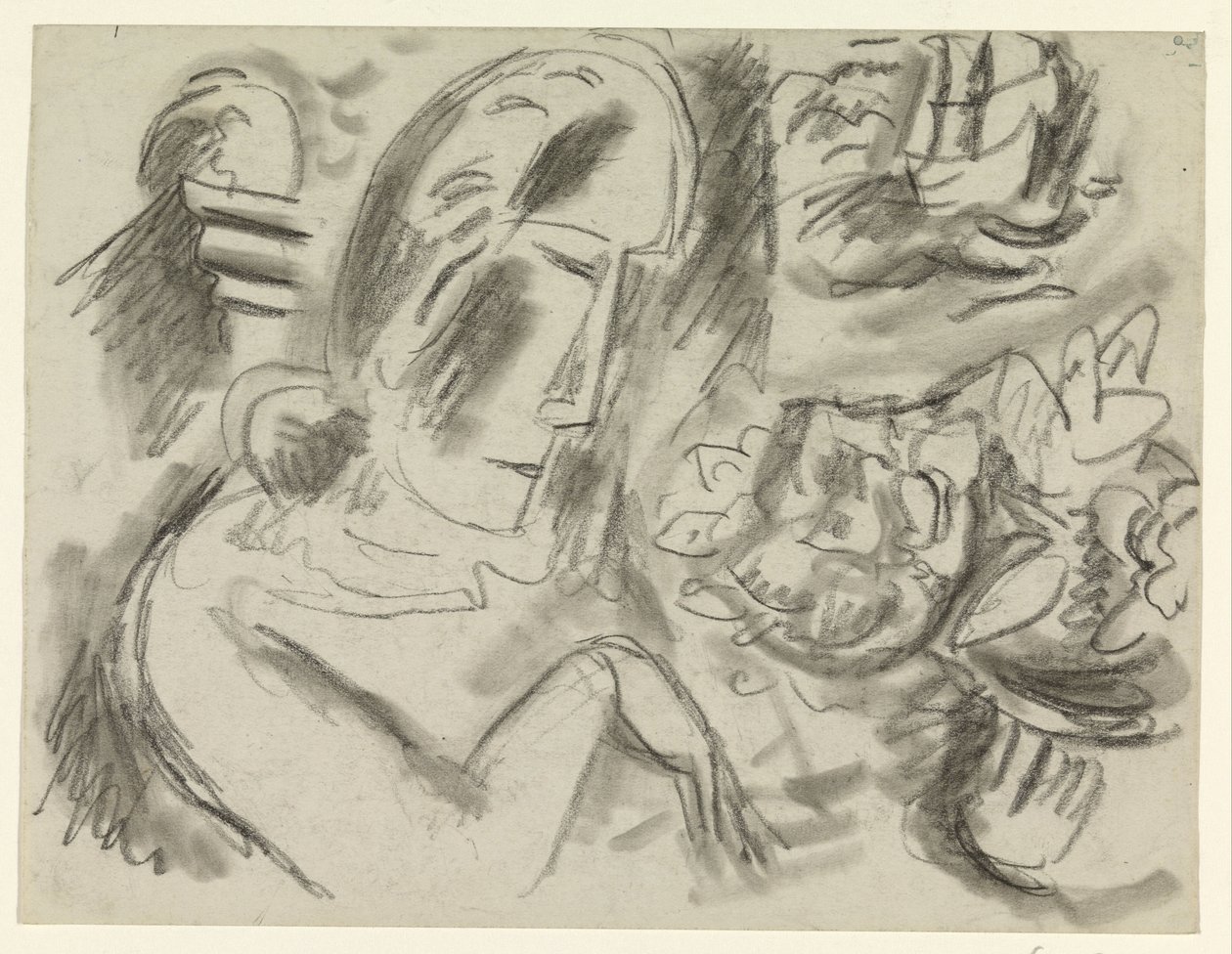 Frau mit einem Blumenstrauß von Leo Gestel