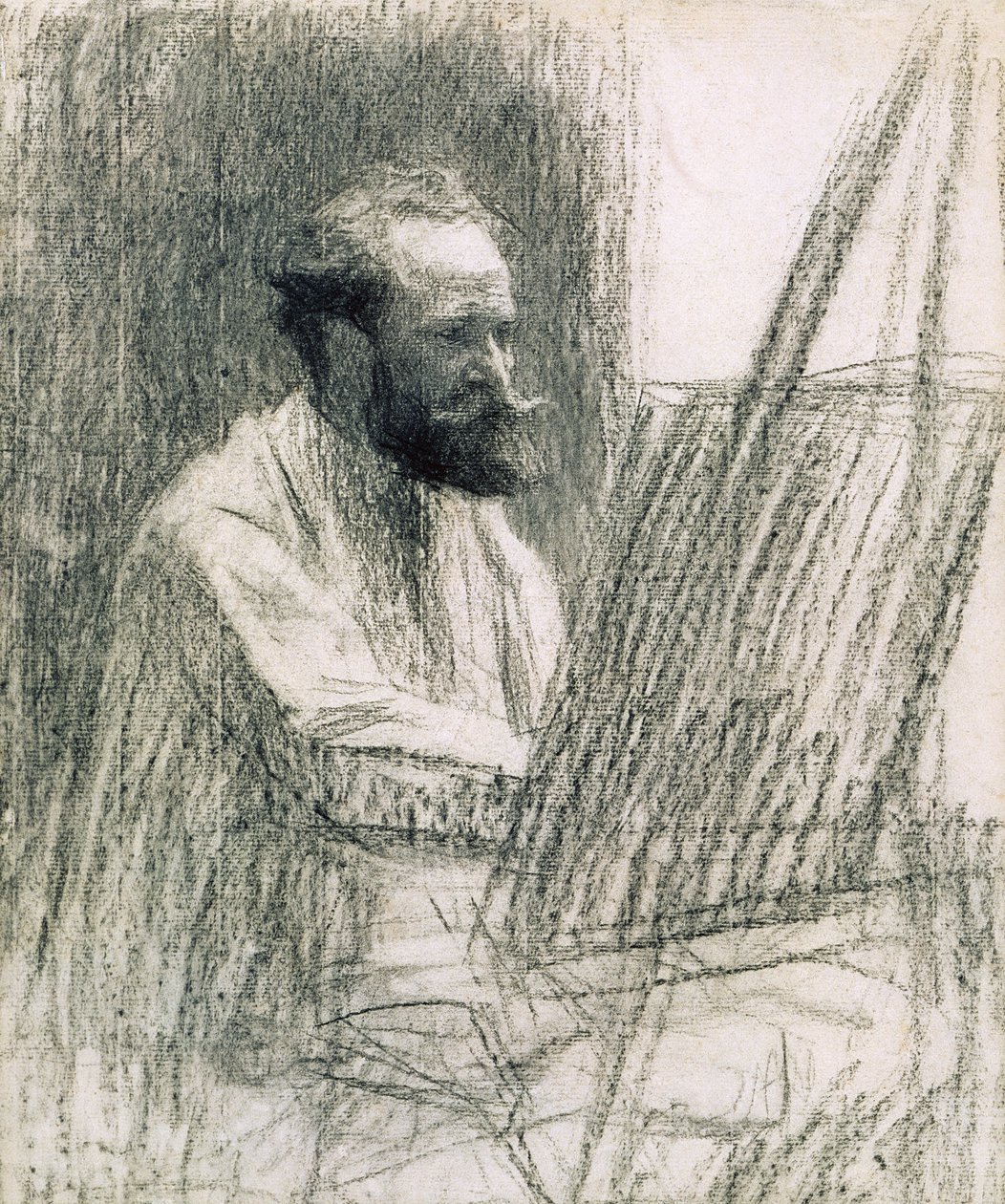 Porträt von Edouard Manet (1832-83) an seiner Staffelei von Leon Augustin Lhermitte