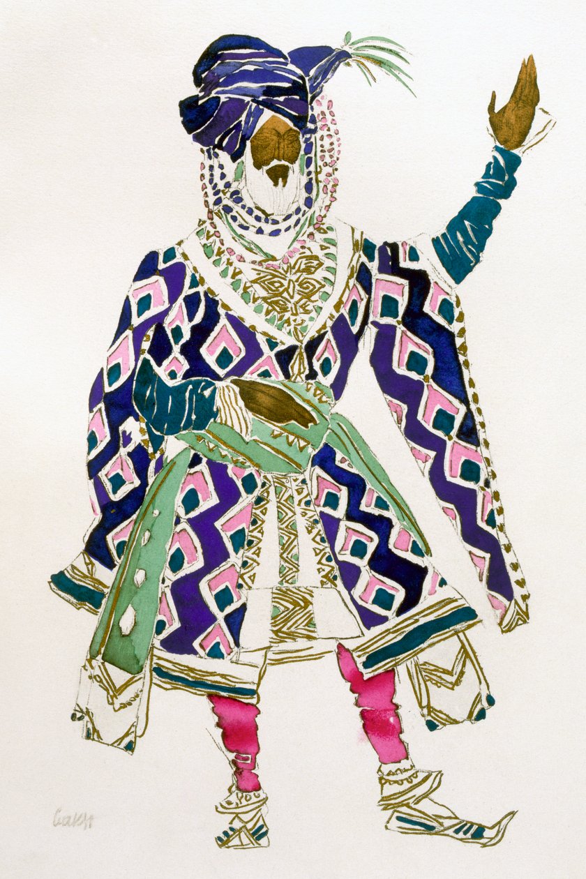 Kostümentwurf für einen Sultan von Leon Bakst