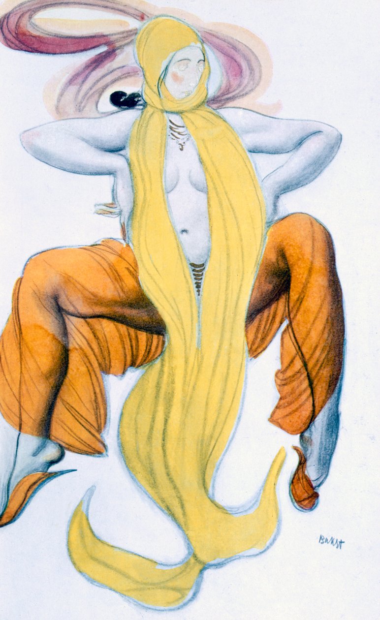 Kostümentwurf für eine bacchantische Tänzerin, aus Die Legende von Joseph, ca. 1914 von Leon Bakst