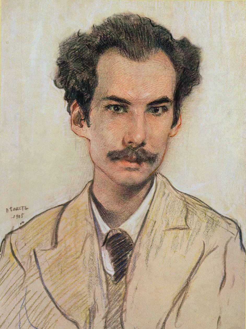 Porträt von Boris Nikolayevich Bugaev (1880-1934) Pseudonym Andrey Bely, 1905 von Leon Bakst