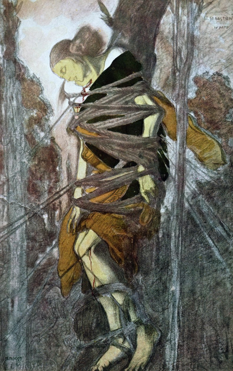 Der heilige Sebastian, aus dem Martyrium des heiligen Sebastian, ca. 1911-22 von Leon Bakst