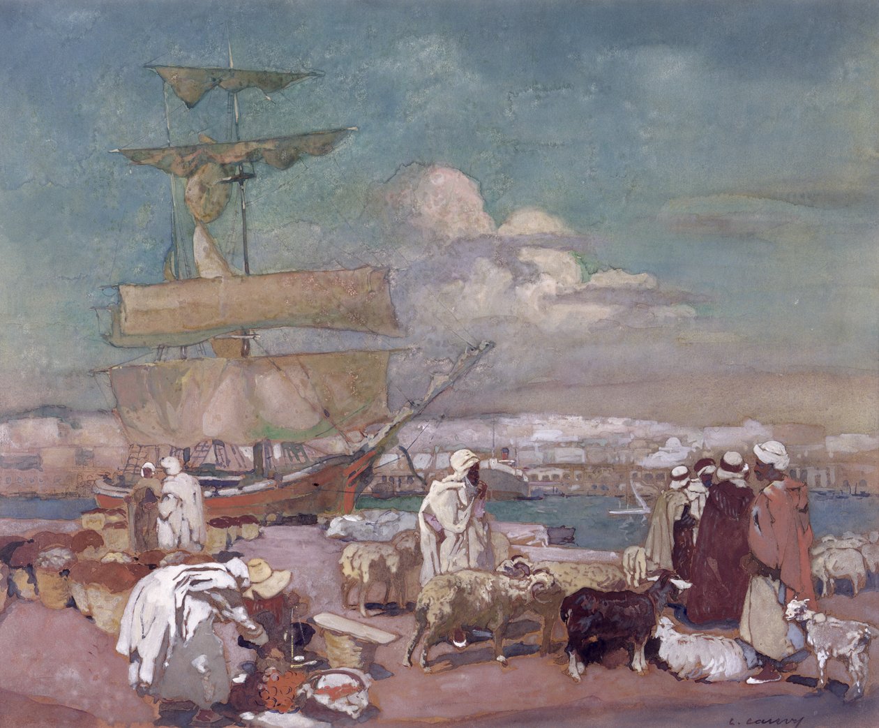 Der Hafen von Algier, ca. 1900 von Leon Cauvy