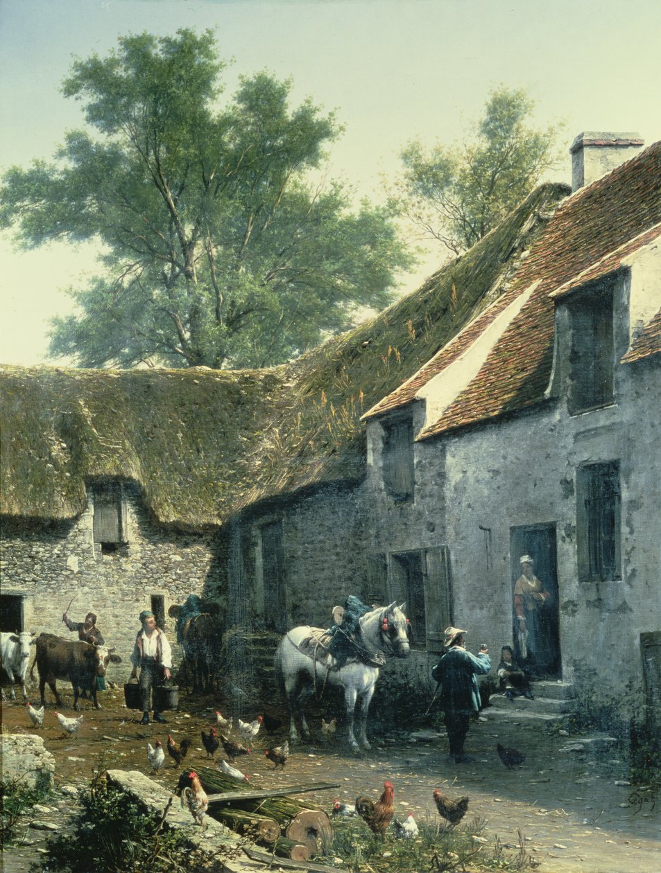 Bauernhofszene von Leon Legat