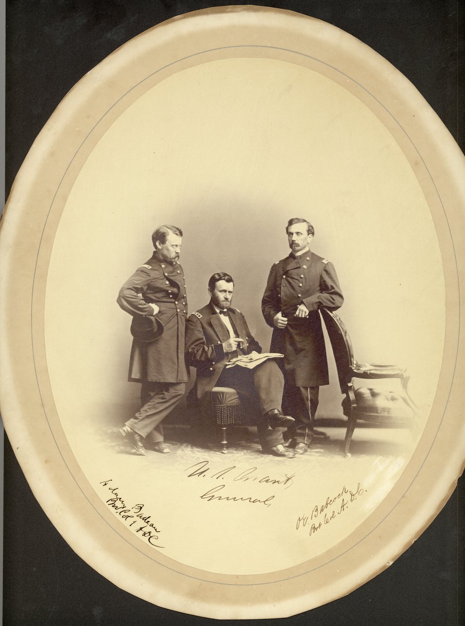Lt. General Ulysses S. Grant, Bvt. Col. Adam Budeau und Bvt. Col. O.E. Babcock. von Leon van Loo