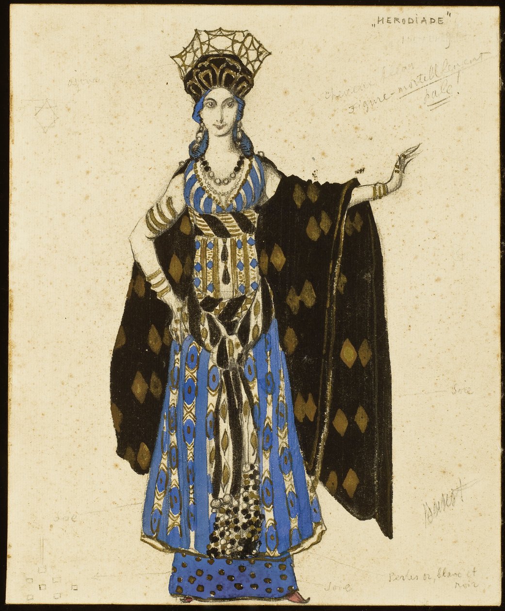Ein Kostümentwurf für "Salome": Herodiade von Leon Bakst