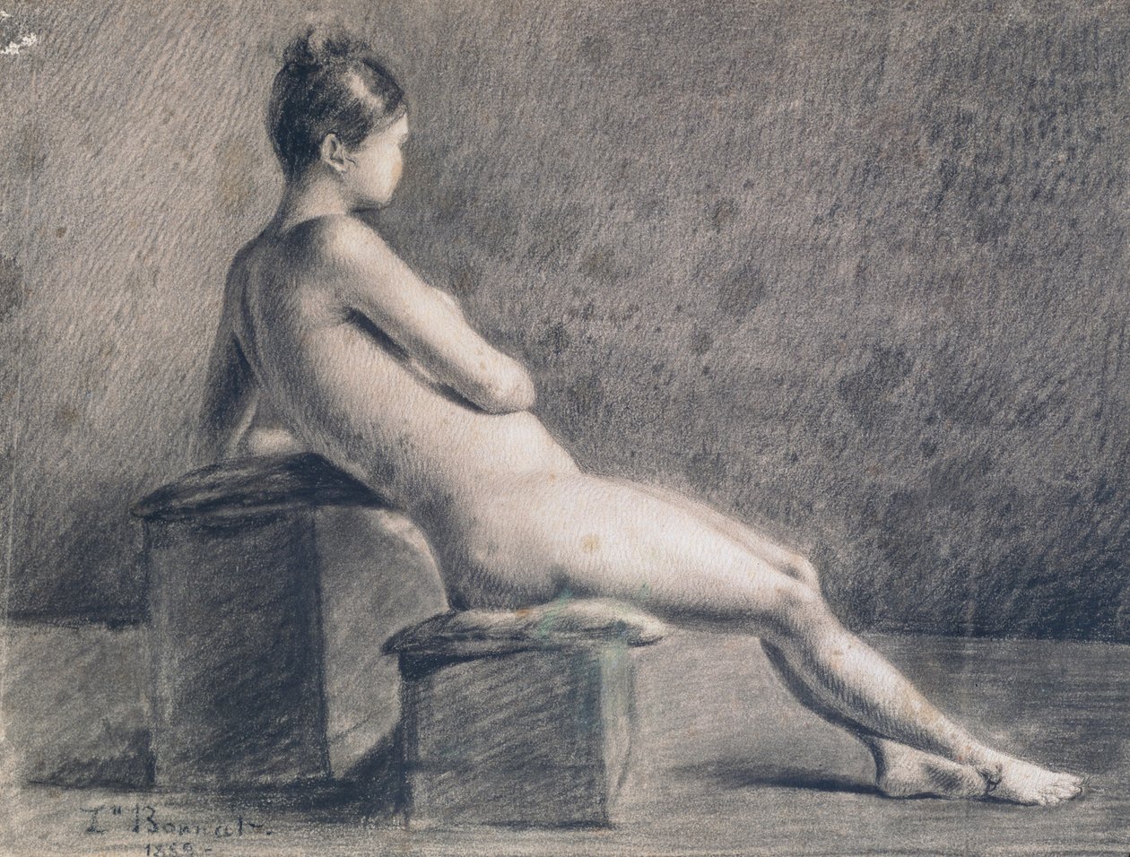 Modell im Profil, um 1853-1922 von Leon Joseph Florentin Bonnat