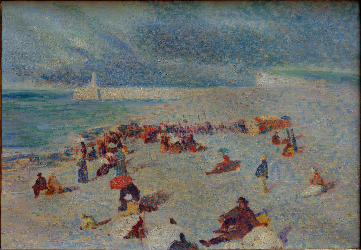 Szene am Strand von Leon Pourtau