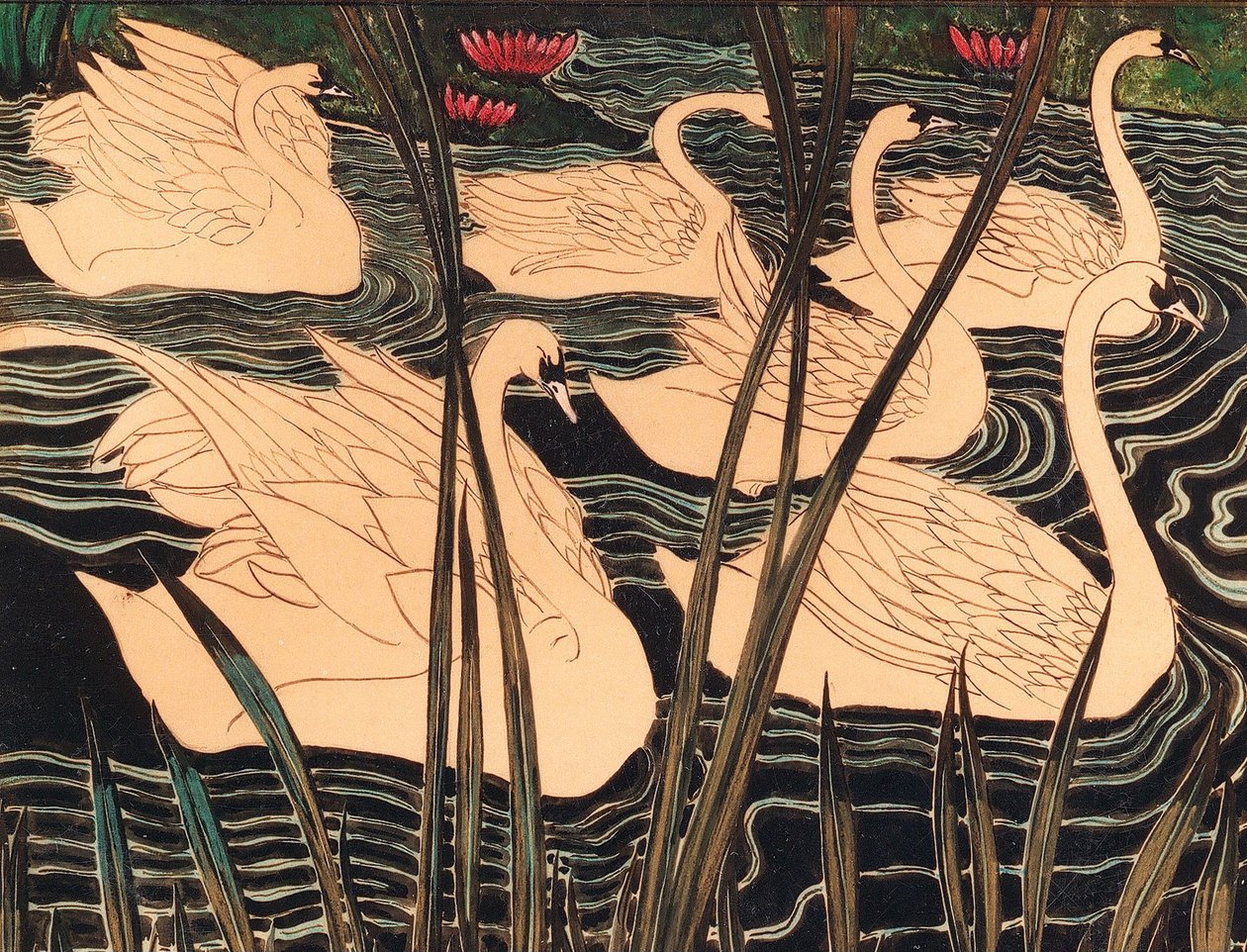 Schwäne, ca. 1900 von Leon Spilliaert