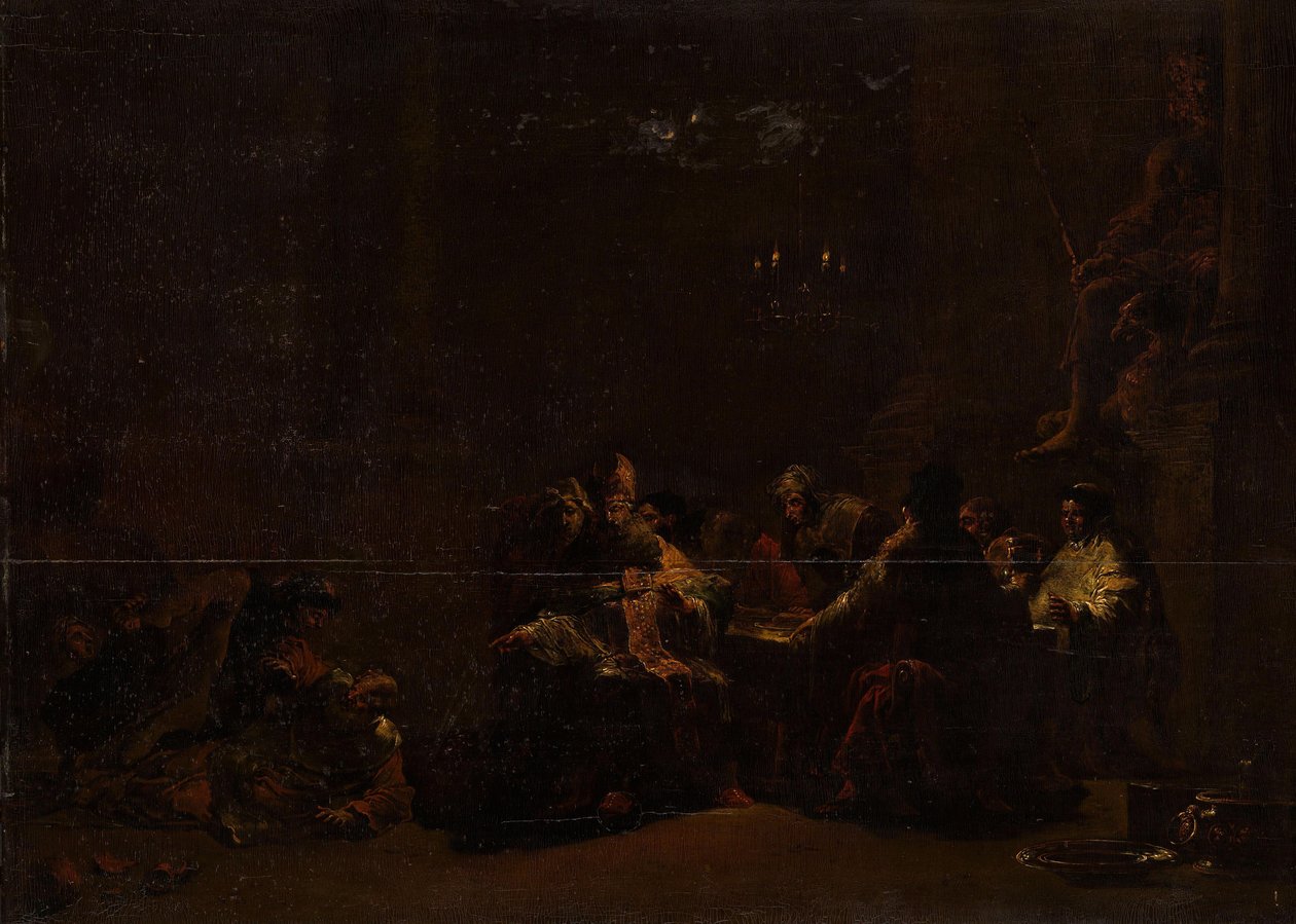 Pashur schlägt Jeremia im Tempel von Leonaert Bramer