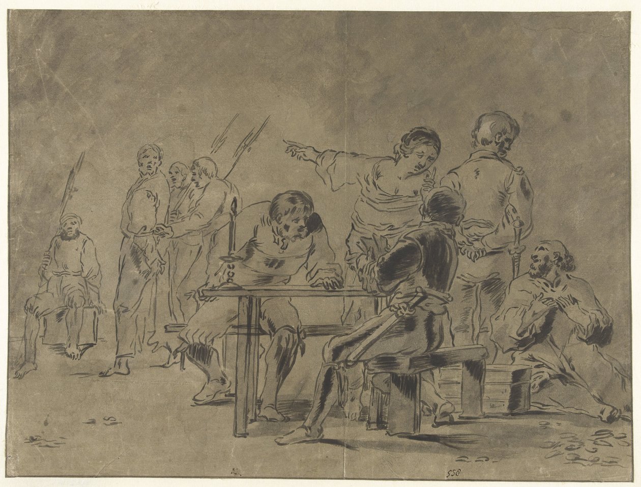 Petrus verleugnet Christus von Leonaert Bramer