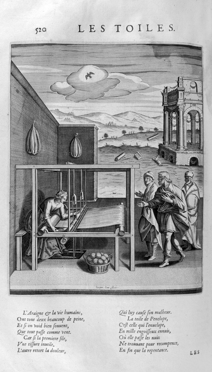 Les Toiles de Minerva, ca. 1615 (Gravur) von Leonard Gaultier