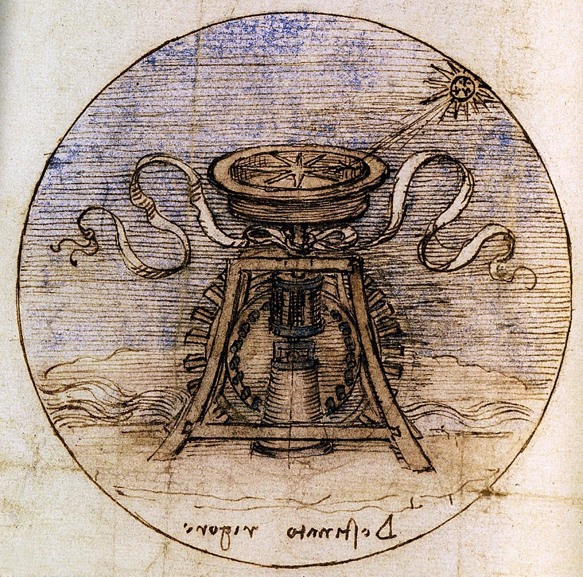 Ein wasserbetriebener Kompass von Leonardo da Vinci