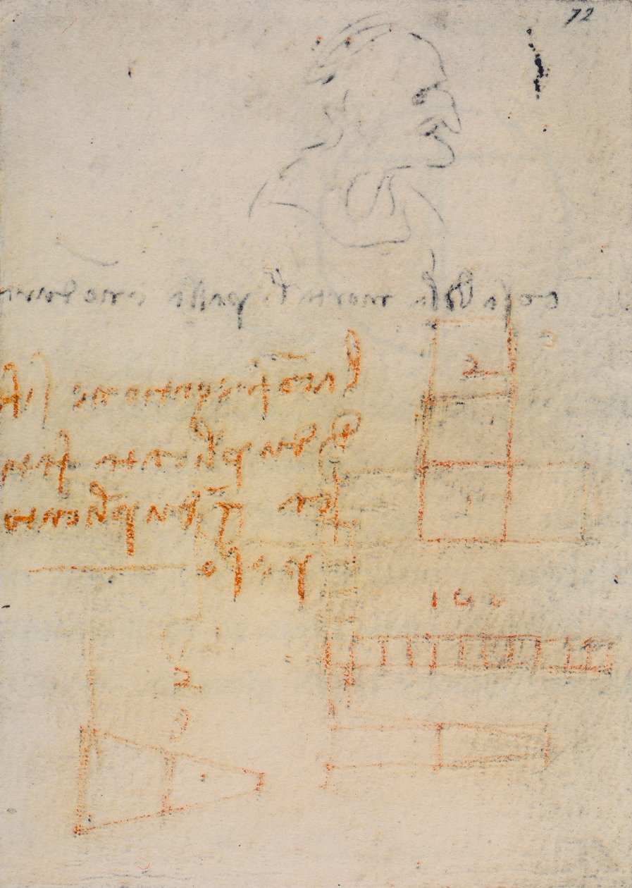 Codex Forster III, f.72r, Reflexionen und Notizen zur Physik, ca. 1490-93 von Leonardo da Vinci