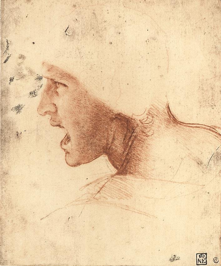 Kopf eines Kriegers von Leonardo da Vinci