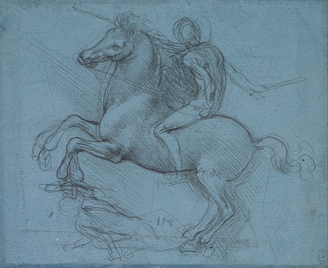 Studie für ein Reitermonument (recto) von Leonardo da Vinci