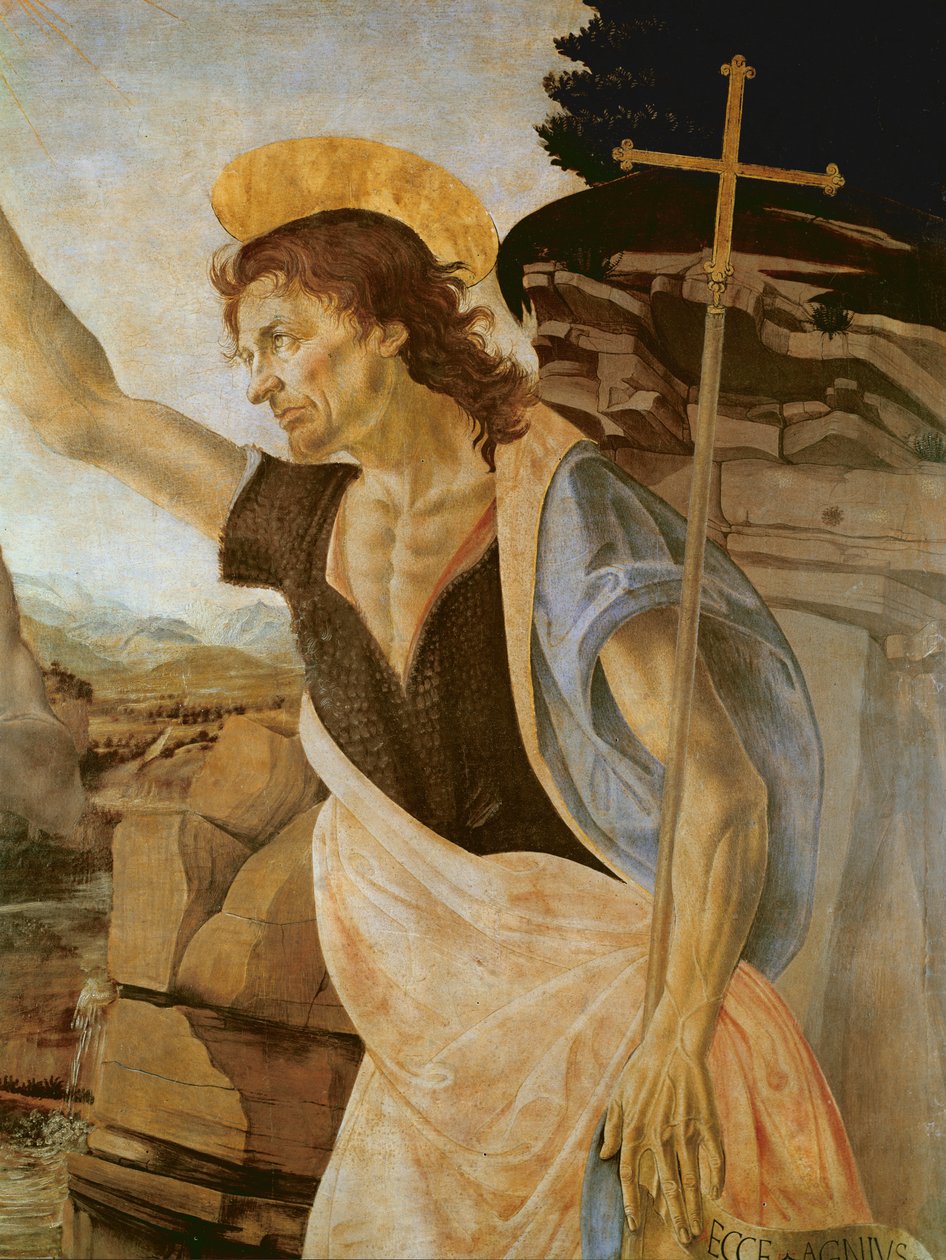 Die Taufe Christi (Detail) von Leonardo da Vinci